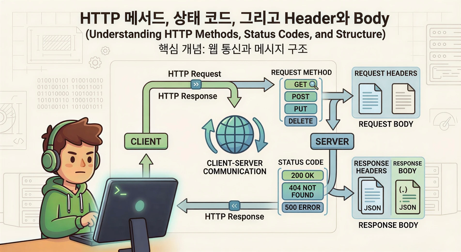 HTTP 메서드, 상태 코드, 그리고 Header와 Body