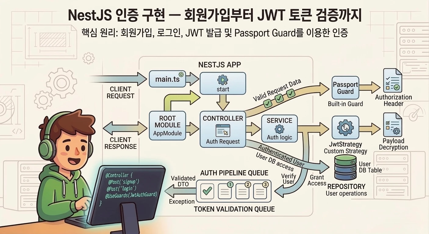 NestJS 인증 구현 — 회원가입부터 JWT 토큰 검증까지
