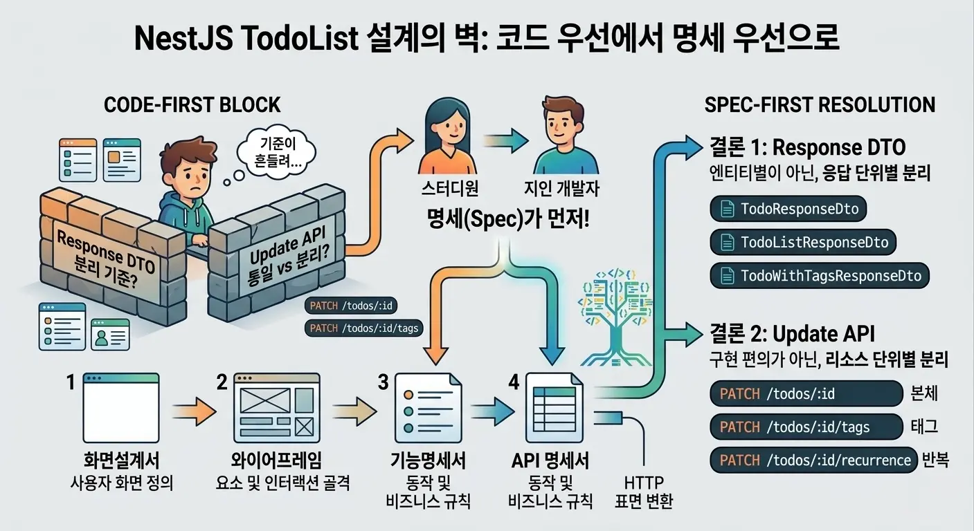 NestJS 스터디 6주차 회고 — TodoList를 만들며 부딪힌 설계의 벽