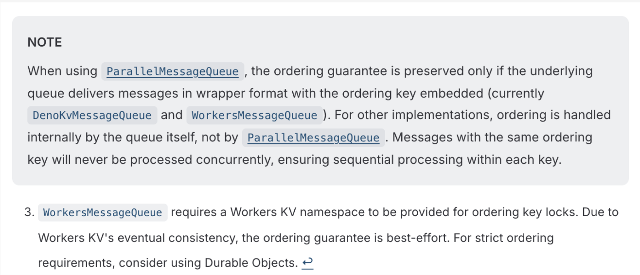 Fedify 공식 문서의 Ordering guarantees 설명
