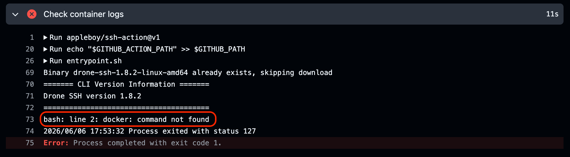 Docker 미설치 에러